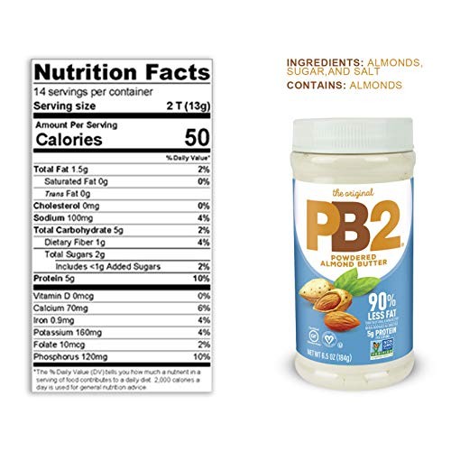 Pb2 Powdered Almond Butter, 6.5Oz Low-Fat Vegan Almond Powder, L