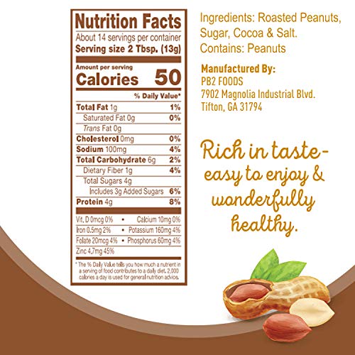 Pb2 Powdered Chocolate Peanut Butter With Cocoa - 4G Of Protein,