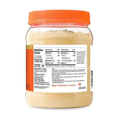 Pbfit All-Natural Organic Peanut Butter Powder, Powdered Peanut