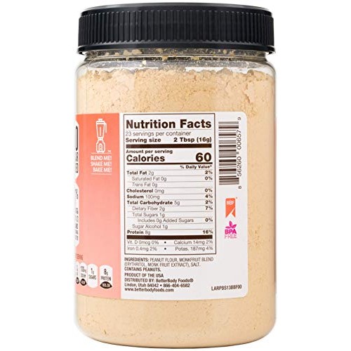 Pbfit All-Natural Peanut Butter Powder, Sugar-Free Powdered Pean
