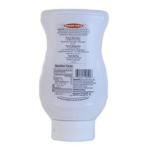 Peach Reàl, Peach Puree Infused Syrup, 16.9 Fl Oz Squeezable Bot