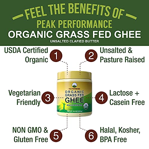 Usda Organic Grass Fed Unsalted Ghee. Pure New Zealand Pasture R