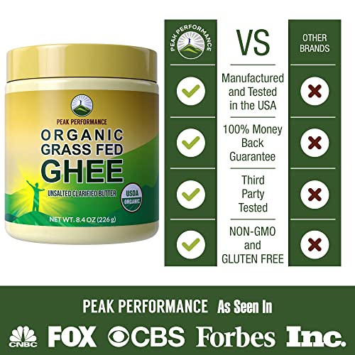 Usda Organic Grass Fed Unsalted Ghee. Pure New Zealand Pasture R