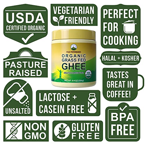 Usda Organic Grass Fed Unsalted Ghee. Pure New Zealand Pasture R