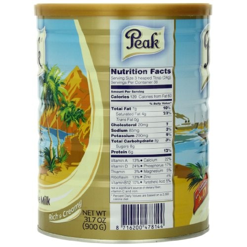 Peak Dry Whole Milk Powder, 900-Grams Packaging May Vary