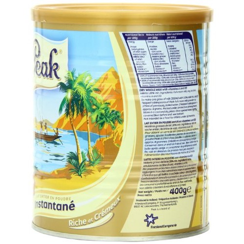 Peak Instant Full-Cream Dry Whole Milk Powder, 400-Grams