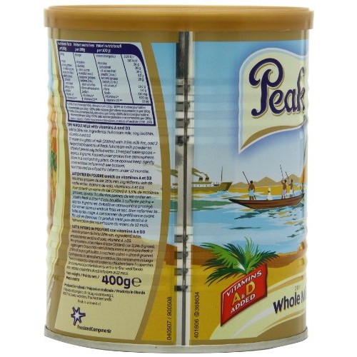 Peak Instant Full-Cream Dry Whole Milk Powder, 400-Grams