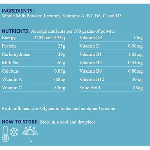 Peak Instant Full-Cream Milk Powder, 400-Grams Pack Of 2