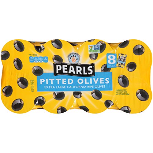 Pearls 6 Oz. Ripe Pitted Extra-Large Black Olives, 8-Cans