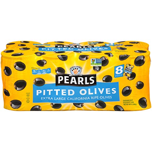 Pearls 6 Oz. Ripe Pitted Extra-Large Black Olives, 8-Cans