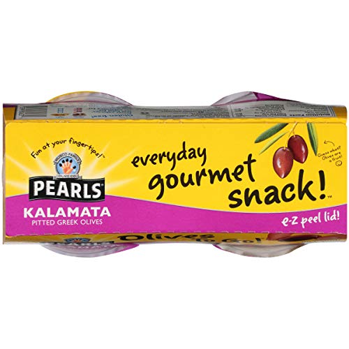 Pearls Olives To Go! Pitted Kalamata Olives, 1.4 Ounce, Pack Of 4