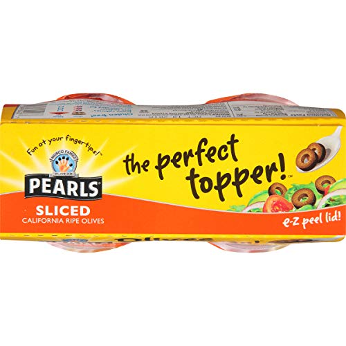 Pearls Olives To Go! Sliced Ripe Black Olives, 1 Package Of 4