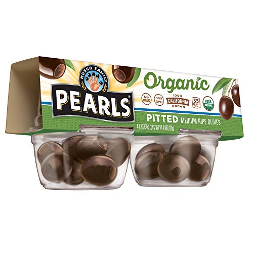 Pearls Organic Medium Black Pitted Olives, 24 Cups