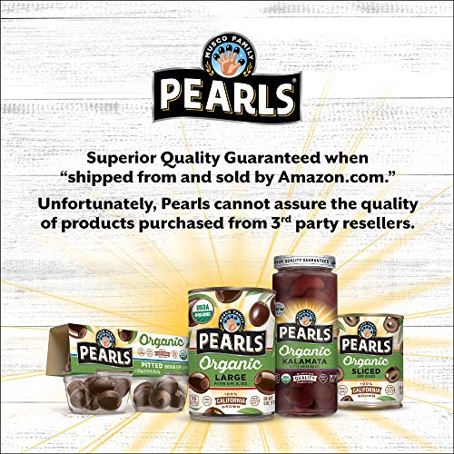 Pearls Organic, Ripe Pitted Large, Black Olives, Can, Original,