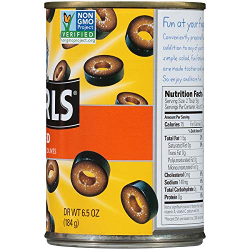 Pearls, Sliced Ripe, Black Olives, 6.5 Oz, 12-Cans