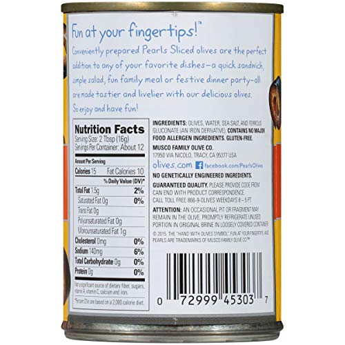 Pearls, Sliced Ripe, Black Olives, 6.5 Oz, 12-Cans