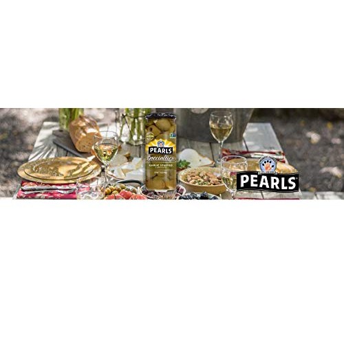 Pearls Specialties 7 Oz. Garlic Stuffed Queen Olives, 6-Jars