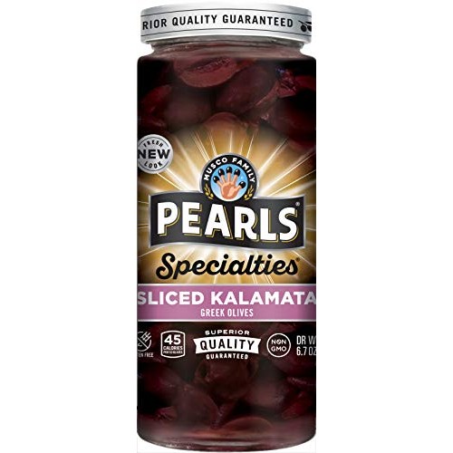 Pearls Specialties 6.7 Oz. Sliced Kalamata Greek Olives, 6-Jars