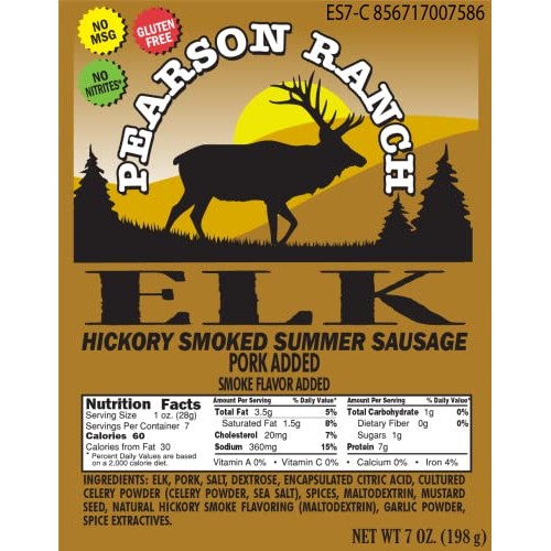 Pearson Ranch Game Meat Summer Sausage Variety Pack of 3 – Elk, ...
