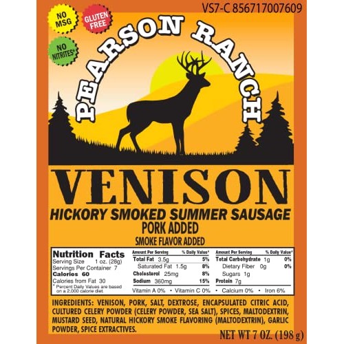 Pearson Ranch Game Meat Summer Sausage Variety Pack of 3 – Elk, ...