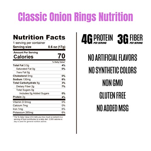 Peatos Crunchy Rings Snacks, Classic Onion, .6 Ounce 15 Count,