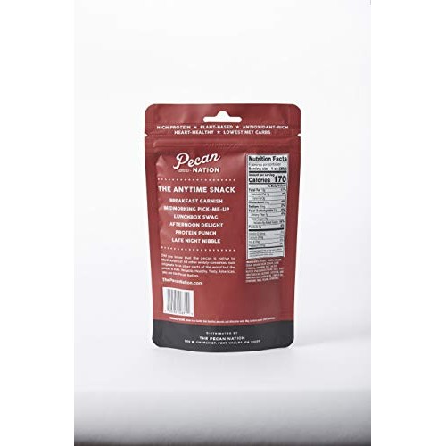 Pecan Nation Cinnamon Flavored Roasted Pecan Halves 4 Oz., Natur