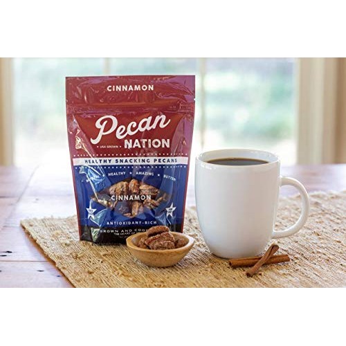 Pecan Nation Cinnamon Flavored Roasted Pecan Halves 4 Oz., Natur