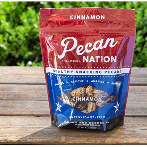 Pecan Nation Cinnamon Flavored Roasted Pecan Halves 4 Oz., Natur