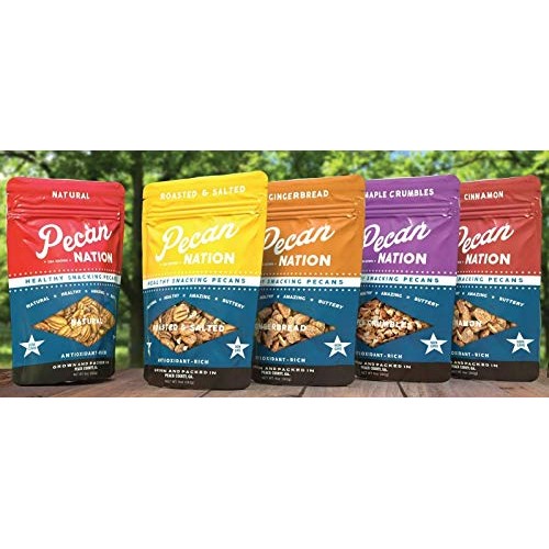 Pecan Nation Cinnamon Flavored Roasted Pecan Halves 4 Oz., Natur