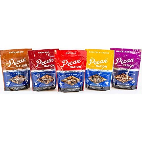 Pecan Nation Cinnamon Flavored Roasted Pecan Halves 4 Oz., Natur