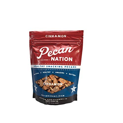 Pecan Nation Cinnamon Flavored Roasted Pecan Halves 8 Oz., Natur