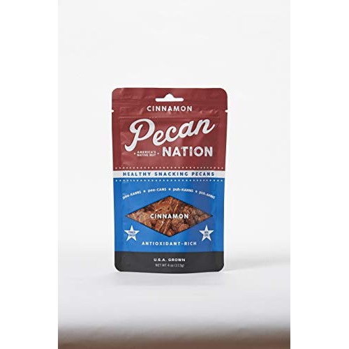 Pecan Nation Cinnamon Flavored Roasted Pecan Halves 4 Oz., Natur