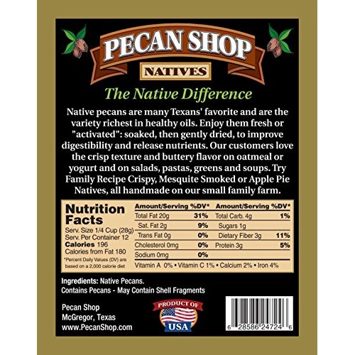 Fresh Shelled Texas Native Pecan Halves - Certified Pesticide-Fr