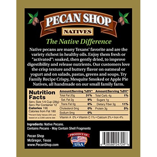 Fresh Shelled Texas Native Pecan Halves - Certified Pesticide-Fr