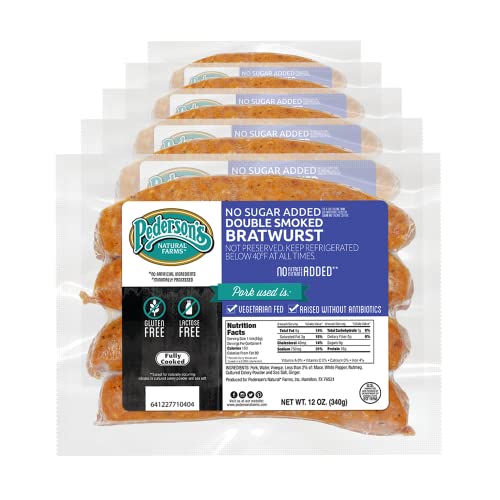 Pedersons Farms No Sugar Added Double Smoked Pork Bratwurst Lin...
