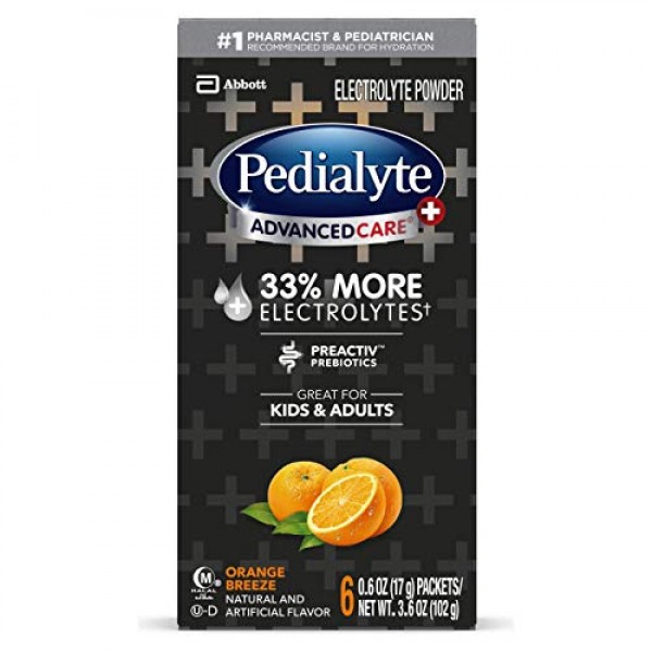 Pedialyte Advancedcare Plus Electrolyte Powder, With 33% More El