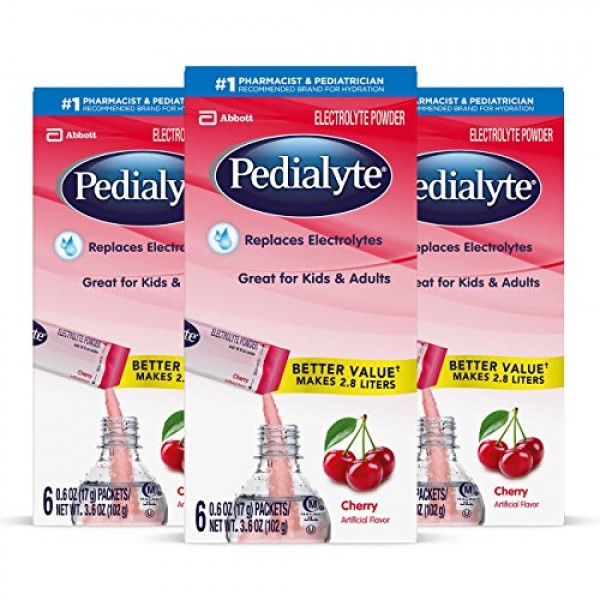 Pedialyte Electrolyte Powder, Cherry, Electrolyte Hydration Drin...
