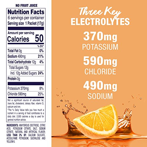 Pedialyte Electrolyte Powder, Orange, Electrolyte Hydration Drin