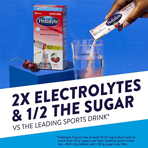 Pedialyte Electrolyte Powder Packets, Cherry, Hydration Drink, 6