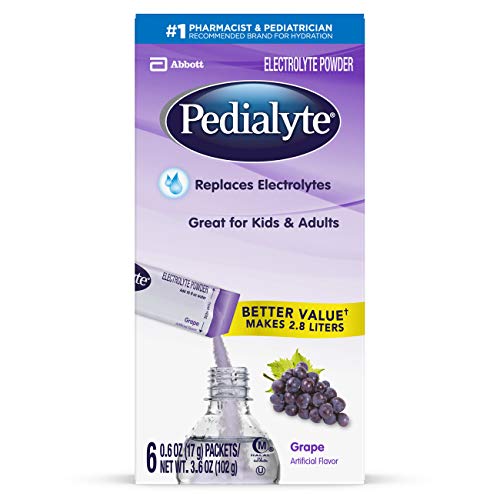 Pedialyte Electrolyte Powder Packets, Grape, Hydration Drink, 6