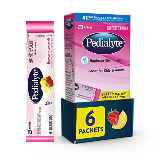 Pedialyte Electrolyte Powder Packets, Strawberry Lemonade, Hydra