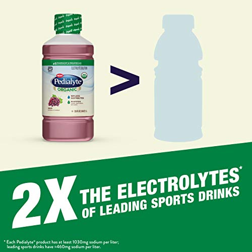 Pedialyte Organic Electrolyte Drink, Advanced Hydration For Kids