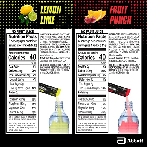 Pedialyte Sport Electrolyte Powder, Fast Hydration With 5 Key El