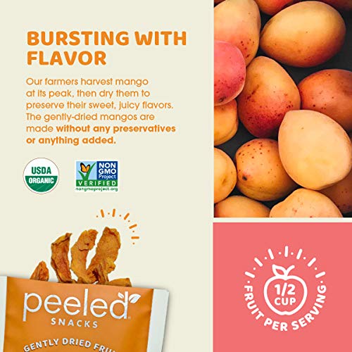 Peeled Snacks Organic Dried Fruit, Mango, 1.23 Ounce Pack Of 10