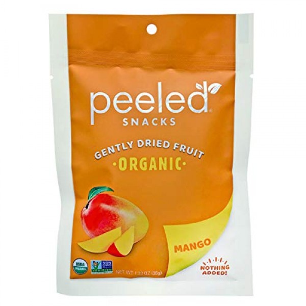 Peeled Snacks Organic Dried Fruit, Mango, 1.23 Ounce Pack of 10