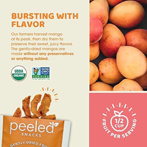 Peeled Snacks Organic Dried Fruit, Mango, 2.8 Ounce, Orange