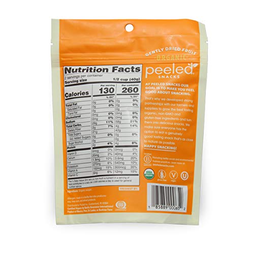 Peeled Snacks Organic Dried Fruit, Mango, 2.8 Ounce Pack Of 12