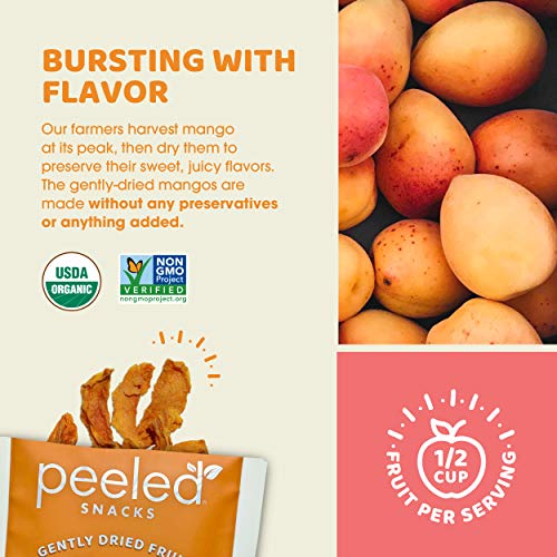 Peeled Snacks Organic Dried Fruit, Mango, 2.8 Ounce Pack Of 12