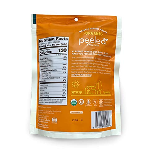 Peeled Snacks Organic Dried Fruit, Mango, 7 Ounce