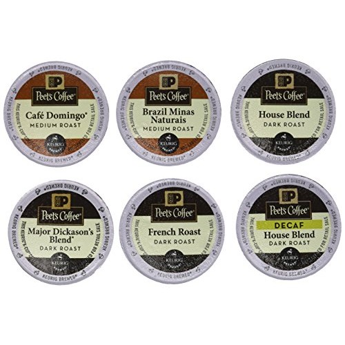 30 K-Cup Peets Coffee Sampler Variety Packwith Decaf Brazil Min
